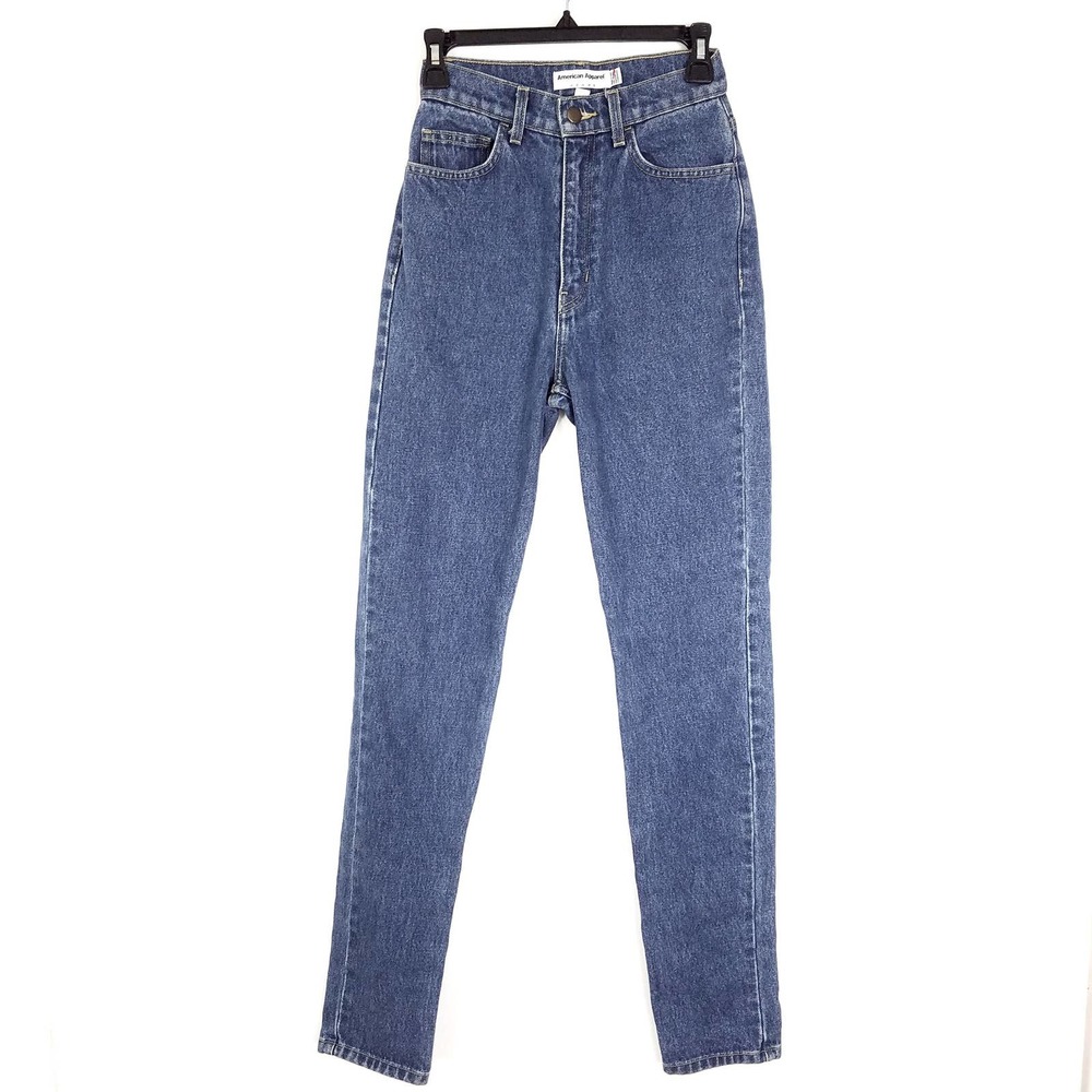 American Apparel Jeans 100% Cotton High Rise Skinny Medium Blue Size 24